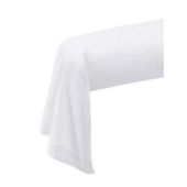 Taie de traversin blanche 43x185 cm en coton - Fibre naturelle douce et respirante pour confort et literie de qualité