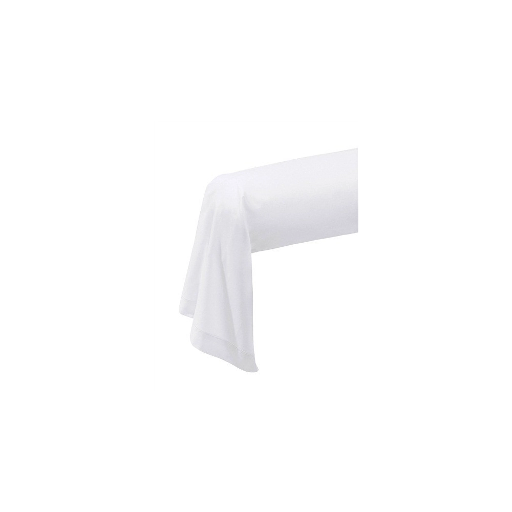 Taie de traversin blanche 43x185 cm en coton - Fibre naturelle douce et respirante pour confort et literie de qualité
