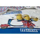 Housse de Couette Minions Scooter 140x200cm + une taie 63x63cm assortie