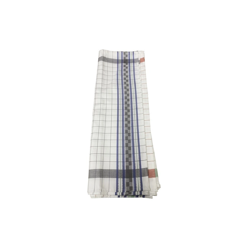 Torchons à  carreaux Jacquard 100% Coton - Lot de 6 - Rayure et carreaux