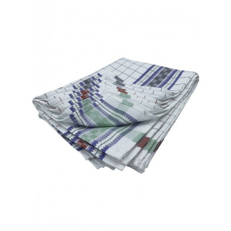 Torchons à carreaux Jacquard 100% Coton - Lot de 6 - Rayure et carreaux