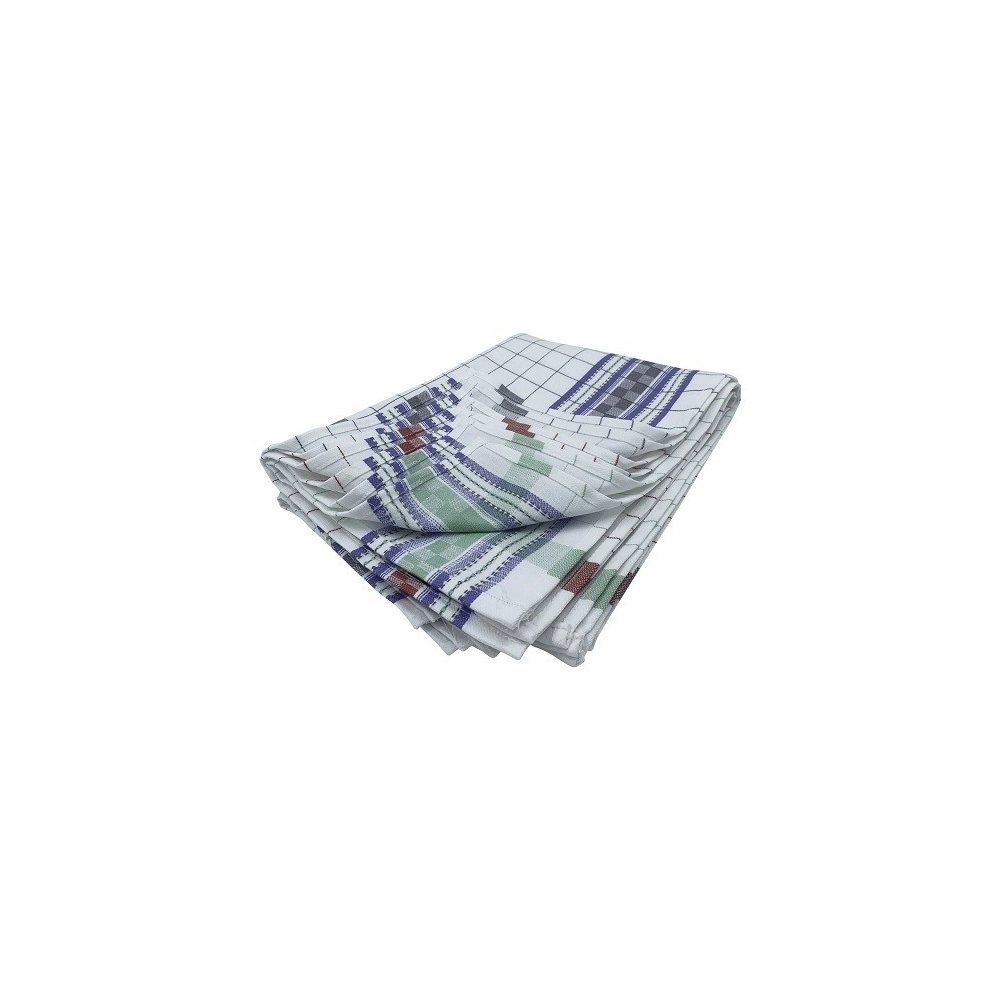 Torchons à  carreaux Jacquard 100% Coton - Lot de 6 - Rayure et carreaux