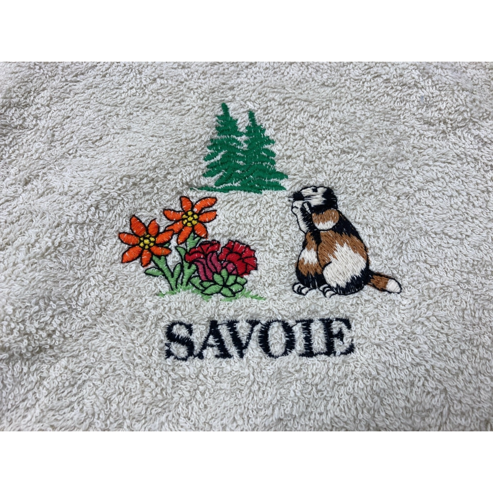Essuie-Mains Rond Marmotte Ecrue Savoie