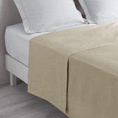 Drap plat pour lit deux personnes couleur cannelle 
