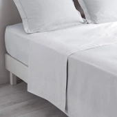 Drap plat blanc 180x290 cm en coton - Fabrication française, douceur et confort naturels pour lit simple