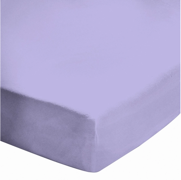 Drap housse 100 % coton couleur parme 120x190 cm - Qualité française, souplesse et confort supérieur durable, bonnet 30 cm