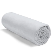 Drap housse blanc 200x200 cm en coton - Fabriqué en France, large bonnet 30 cm, fibre naturelle, doux, résistant et respirant