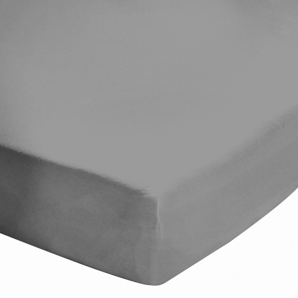 Drap housse 160x200 Gris Bonnet 27 cm