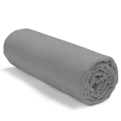 Drap housse 180x200 cm gris anthracite - 100 % coton 57 fils, fabrication française Vosges, qualité supérieure, gonnet 30 cm