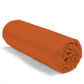 Drap housse cuivre 90x190 cm roulé