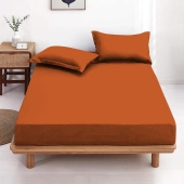 Drap housse 90x190 cm Cuivre - Terracota BT 30 cm