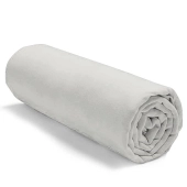 Drap housse 120x190 cm couleur écru 100 % coton 57 fils - Qualité française, douceur et confort supérieurs, bonnet 30 cm