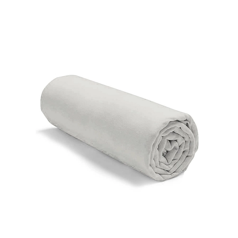 Drap housse 120x190 cm couleur écru 100 % coton 57 fils - Qualité française, douceur et confort supérieurs, bonnet 30 cm