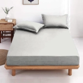 Drap housse 120x190 cm couleur écru 100 % coton 57 fils - Qualité française, douceur et confort supérieurs, bonnet 30 cm