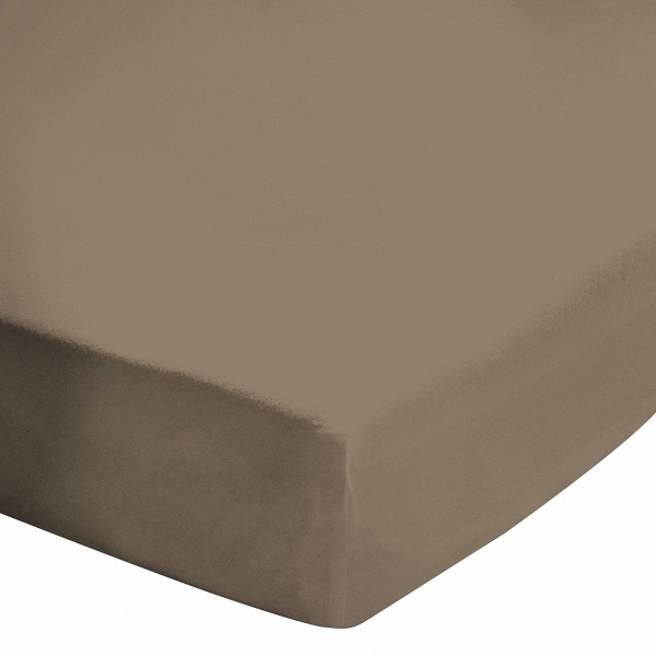 Drap Housse Taupe 120x190 cm  – Coton Premium, Fabrication Française