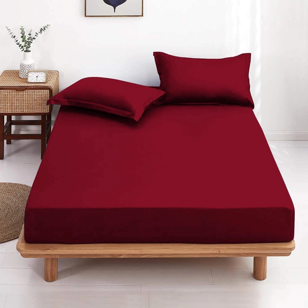 Drap Housse Jersey 180x200 Maxi Bonnets Coton Extensible Rubis