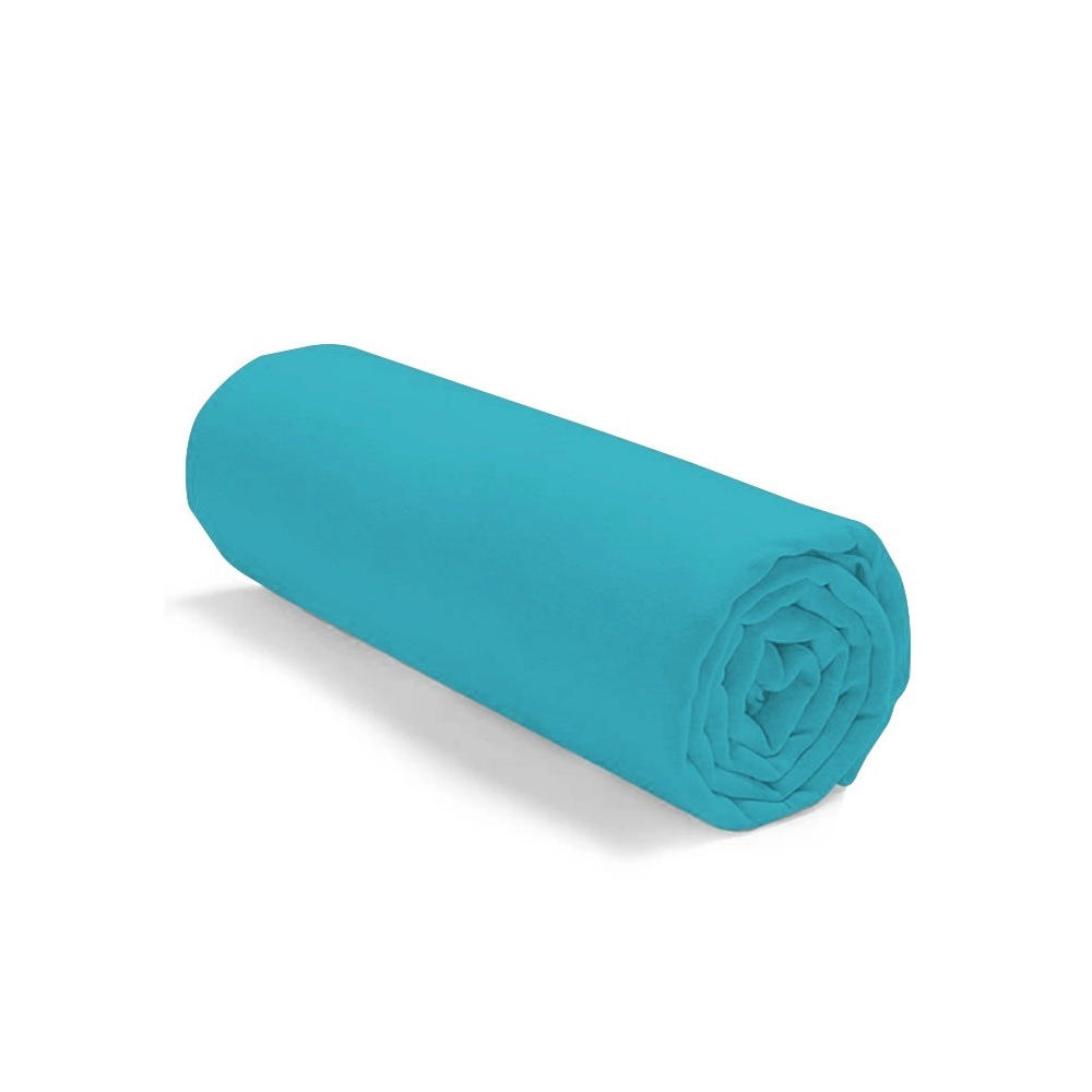 Drap housse 160x200 cm Bleu canard BT 27 cm