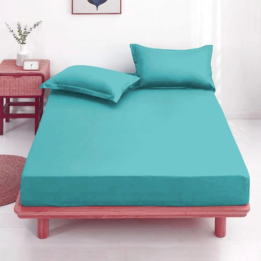 Drap housse 160x200 cm Bleu canard BT 27 cm