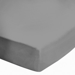 Drap housse 140x190cm Gris Bonnet 25cm