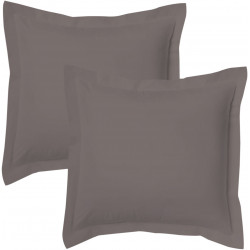 Lot de 2 taies bourdon d'oreillers carrés ou rectangulaire 100% Coton