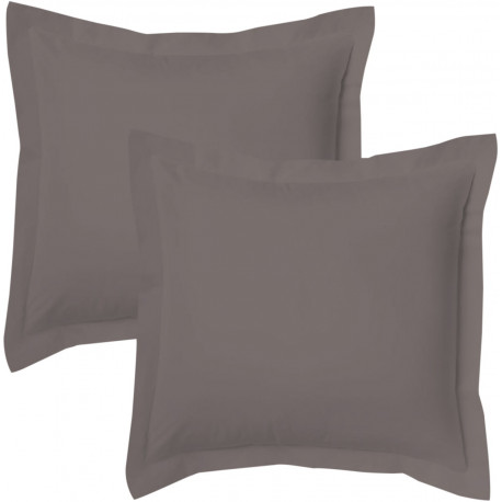Lot de 2 taies bourdon d'oreillers carrés ou rectangulaire 100% Coton