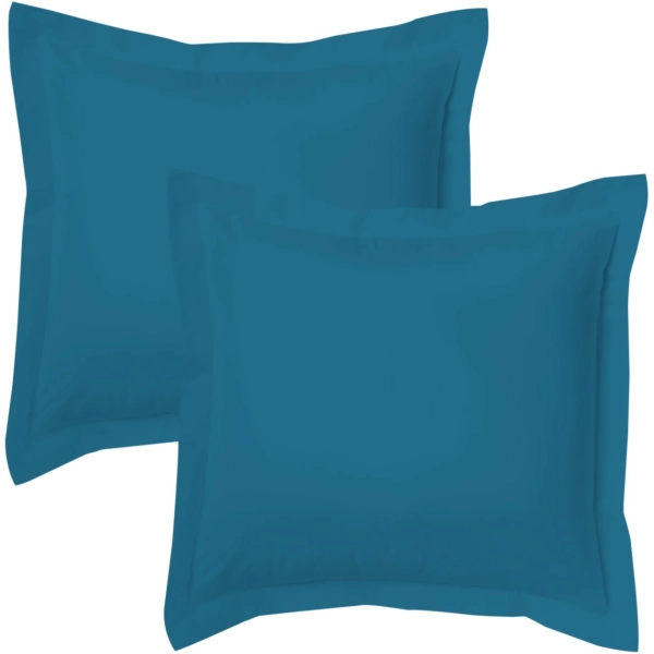 Lot de 2 taies bourdon d'oreillers carrés ou rectangulaire 100% Coton