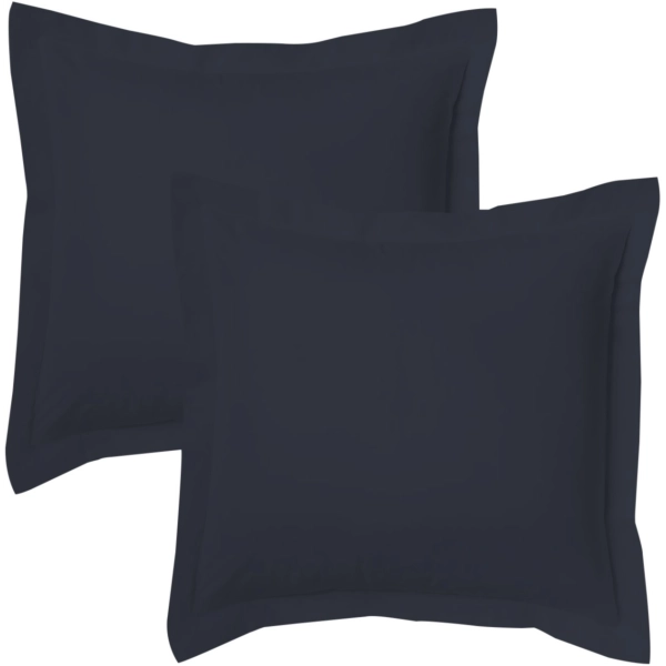 Lot de 2 taies bourdon d'oreillers carrés ou rectangulaire 100% Coton