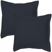Lot de 2 taies bourdon d'oreillers carrés ou rectangulaire 100% Coton