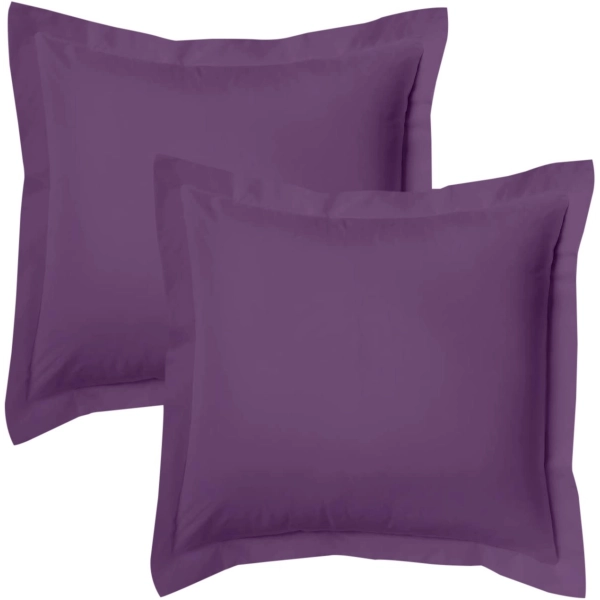 Lot de 2 taies bourdon d'oreillers carrés ou rectangulaire 100% Coton