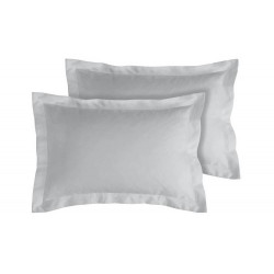 Lot de 2 taies bourdon d'oreillers carrés ou rectangulaire 100% Coton