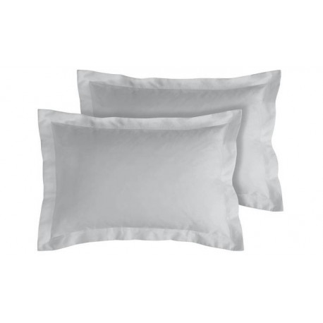 Lot de 2 taies bourdon d'oreillers carrés ou rectangulaire 100% Coton