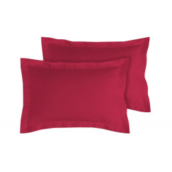 Lot de 2 taies bourdon d'oreillers carrés ou rectangulaire 100% Coton