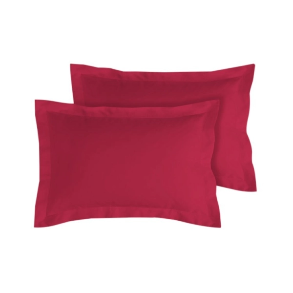 Lot de 2 taies bourdon d'oreillers carrés ou rectangulaire 100% Coton
