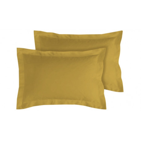 Lot de 2 taies bourdon d'oreillers carrés ou rectangulaire 100% Coton