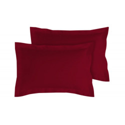 Lot de 2 taies bourdon d'oreillers carrés ou rectangulaire 100% Coton