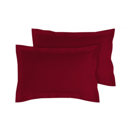 Lot de 2 taies bourdon d'oreillers carrés ou rectangulaire 100% Coton