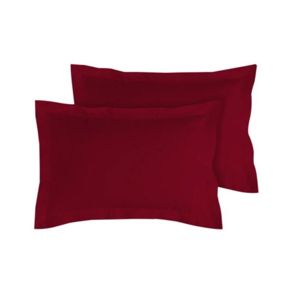 Lot de 2 taies bourdon d'oreillers carrés ou rectangulaire 100% Coton