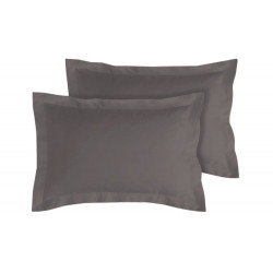 Lot de 2 taies bourdon d'oreillers carrés ou rectangulaire 100% Coton