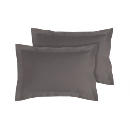 Lot de 2 taies bourdon d'oreillers carrés ou rectangulaire 100% Coton