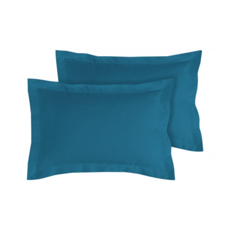 Lot de 2 taies bourdon d'oreillers carrés ou rectangulaire 100% Coton