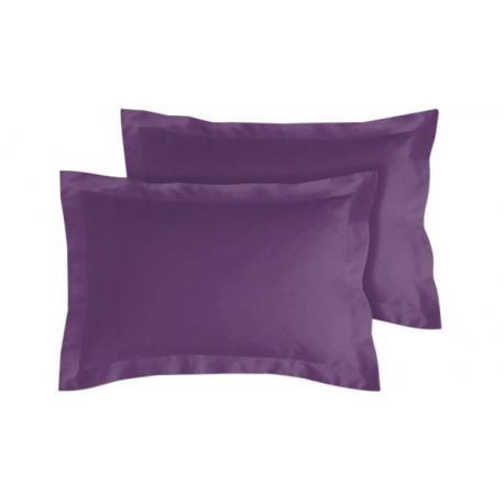 Lot de 2 taies d'oreillers Bourdon carrés ou rectangulaire 100% Coton