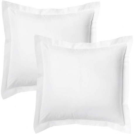 Lot de 2 taies d'oreillers Bourdon carrés ou rectangulaire 100% Coton