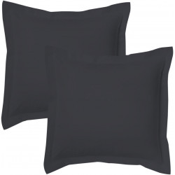 Lot de 2 taies d'oreillers Bourdon carrés ou rectangulaire 100% Coton
