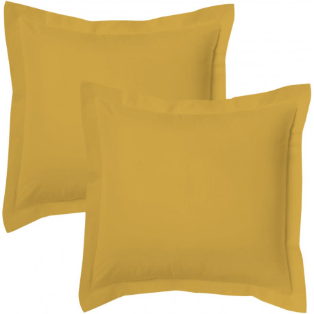 Lot de 2 taies d'oreillers Bourdon carrés ou rectangulaire 100% Coton
