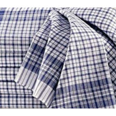 zoom motifs mouchoirs de travail petits carreaux bleu et blanc