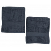 Lot de 2 Draps de Bain Eponge 600 g/m²  100 % coton - Anthracite
