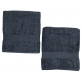 Lot de 2 draps de bain  é ponge 600 g/m² gris anthracite 70x140 cm - 100% coton, absorption oprimale et douceur
