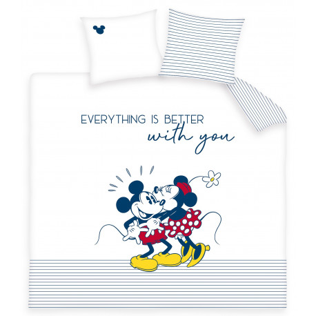 Housse de couette Mickey and Minnie Kiss 220 x 240 cm 100% Coton 57 fils