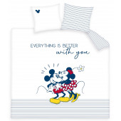 Housse de couette Mickey and Minnie Kiss 220 x 240 cm 100% Coton 57 fils