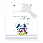Housse de couette Mickey and Minnie Kiss 220 x 240 cm 100% Coton 57 fils